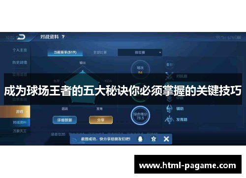 成为球场王者的五大秘诀你必须掌握的关键技巧